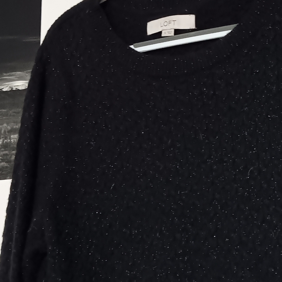 Bundle: "Loft" XL sparkly black sweater with "Express" chunky knit scarf! - Picture 5 of 7